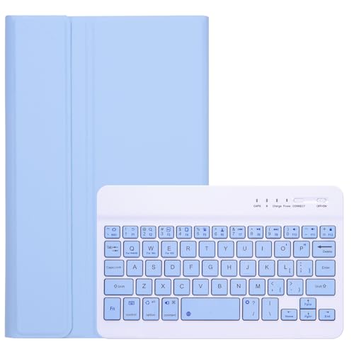 Lrufodya �L�[�{�[�h�P�[�X Samsung Galaxy Tab A7 Lite 8.7�C���` 2021�p Candy Colors ���O���\�ȃ��C�����X�L�[�{�[�h �X�����J�o�[�t�� ���f��SM-T220 T225 T227�p (�A�C�X�u���[)