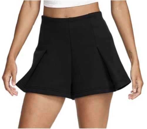 Image of Nike Sportswear Tech Fleece Women's High-Waisted 3" Pleated Shorts, Black, Black, S