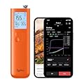 Typhur Sync Gold Wireless Meat Thermometer, Enhanced 10X Sub-1G Signal and Stability, WiFi Unlimited Range, 6 Sensors, Bluetooth Meat Thermometer for BBQ, Oven, Smoker, Grill, Air Fryer, Orange, Gen2
