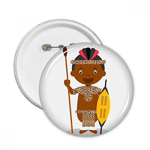 Badge Bouton Afrique du Sud XL Grand Format Rond Multicolore Décoration Vêtements