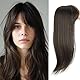 XFSRG Haarteile Echthaar Dünnes Haar Natürlicher Look Damen Hair Topper Perfekt für Alltag und besondere Anlässe (6Q# Dunkelbraun)