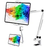 Diseño ergonómico: el soporte para tablet con cuello de cisne está hecho de material de metal respetuoso con el medio ambiente y el soporte ergonómico para tablet puede ayudarte a reducir el dolor de cuello y mareos, corregir la postura, reducir el riesgo de espondilosis del cuello del útero y garantizar un alto grado de comodidad en el sofá. Deja las manos libres, puedes tumbarte en el salón o dormitorio y luego ver vídeos, series de televisión y YouTube.