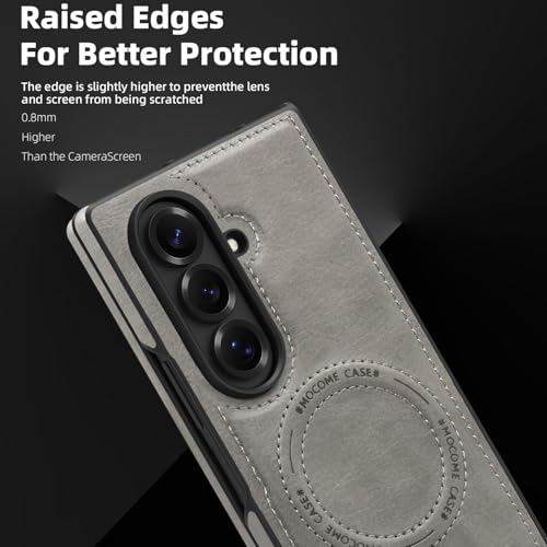 Image of Lunivop for Samsung Galaxy Z Fold 7 Case PU Leather Gray