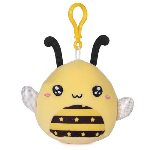 Image of Mirada Hanging Bee Soft Plush Toy | Yellow Stuffed Animal Keychain for Kids & Toddlers | Mini Soft Toys, Cute Soft Toys, Stuffed Animals, Funny Toy, Gift Item, Bag Charm, Keyring, Party Favors | 11cm