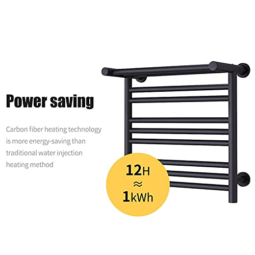 Toallero de acero inoxidable 304 eléctrico con estante para pared de baño 6