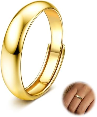 Diamday 14K Gold Rings for Women Girls Wedding Bands Gold Stackab...