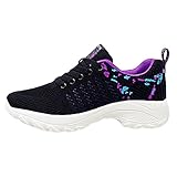 Women's Mesh Platform Wedge Sneakers Breathable Lace-Up...