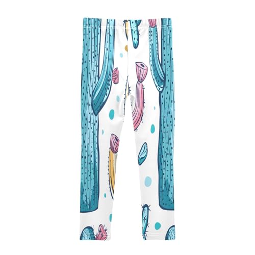 Toddler Girls Leggings Printed Yoga Pants Leggings Hand Drawn Cactus for Kids2
