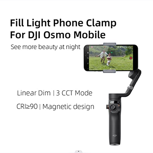 Palumma OM Fill Light Phone Clamp for DJI DJI OM6/5/4/SE Magnetic Phone Clip with Adjustable Brightness and Color Temperature