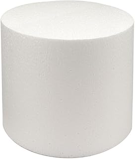 O'CREME Polystyrene Dummy Cake Decorating Display for Baked Goods Bakery Supplies Round Shape (4” Diameter x 4” High)