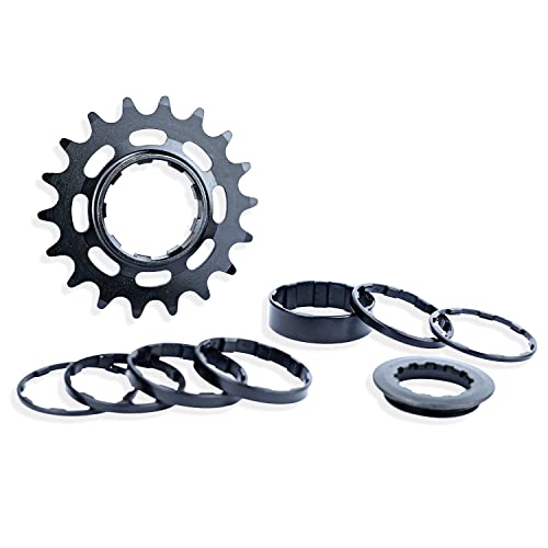 ALAUDARK Sinlge Speed Cassette Sprocket Conversion Kit for Fixie BMX Dirt Jump MTB Bike Compatible with 11S 10S 9S 8S 7S