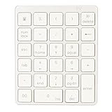 テンキー、28キーBT 3.0財務会計チョコレートキーデザインタッチタイピングデュアル接続モード、オフィス用ポータブルキーボード (銀白色)