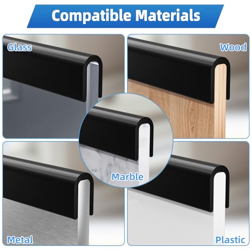 Kantenschutz Blech, 6MM x 4M Flexibel Kantenschutz Gummi, U-förmige Kantenprofil Selbstklebend, Kantenschutzprofil Aus EPDM für Blech, Autotüren, Luke, Glasplatten, Tischecken (Schwarz)