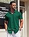 COOFANDY Mens Button up Short Sleeve Shirt Button Down Dress Shirts Solid Stretch Dress Shirt for Men Dark Green