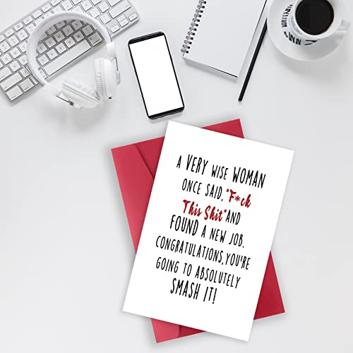 Vvooovv Humorous First Day Encouragement Card Gift For Coworker, Congratulations On New Job Cards For Women Men, Good Luck Card For New Employee, Funny Colleague Going Away Card #TOP3