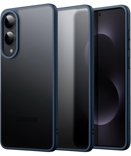 Image of Ultra-Hybrid Slim Case Cover for Samsung Galaxy S25 Edge 5G (2025), Shockproof Cover with Camera Protection (Translucent Matte Blue)