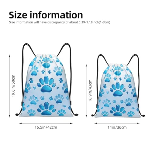 Drawstring Backpack Blue Paw Print Drawstring Bag Sports String Bag Gym Sackpack for Women Men2