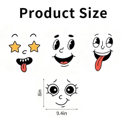 Image of 4Pcs Funny Trash Garbage Can Stickers-6.8in x 8.3in Cute Toilet Lid Decal Sticker,Adhesive Cartoon Expressions Sticker for Kitchen Fridge Bucket,Decorative Wall Stickers Indoor Outdoor,Type D