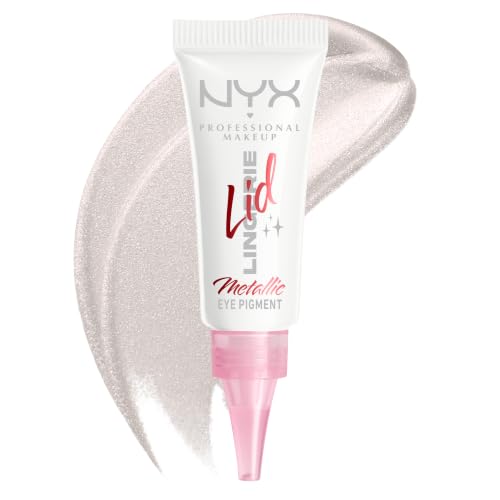 NYX Professional Makeup NYX Professional Makeup Lid Lingerie Cream Eye Pigment Eyeshadow Up To 24H Wear Satin Silver 1 Count – Image 2