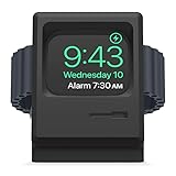 elago W3 Ladestation Ständer Kompatibel mit Apple Watch Serie 11/10/9/8/SE3/SE2/7/6/SE/5/4/3/2/1 und Apple Watch Ultra 2 & 1 - Klassisches Monitor Design, Nachttischmodus (Schwarz)