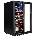 AKDY 21 Bottle Dual Zone Thermoelectric Freestanding Wine Cooler Cellar Chiller Refrigerator Fridge Quiet Operation with Wooden Shevles