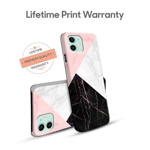 Image of COLORflow Back Cover Compatible with iPhone 11 | Beautiful Black White Pink Marble | Designer Printed Hard CASE Bumper Back Cover Compatible with iPhone 11