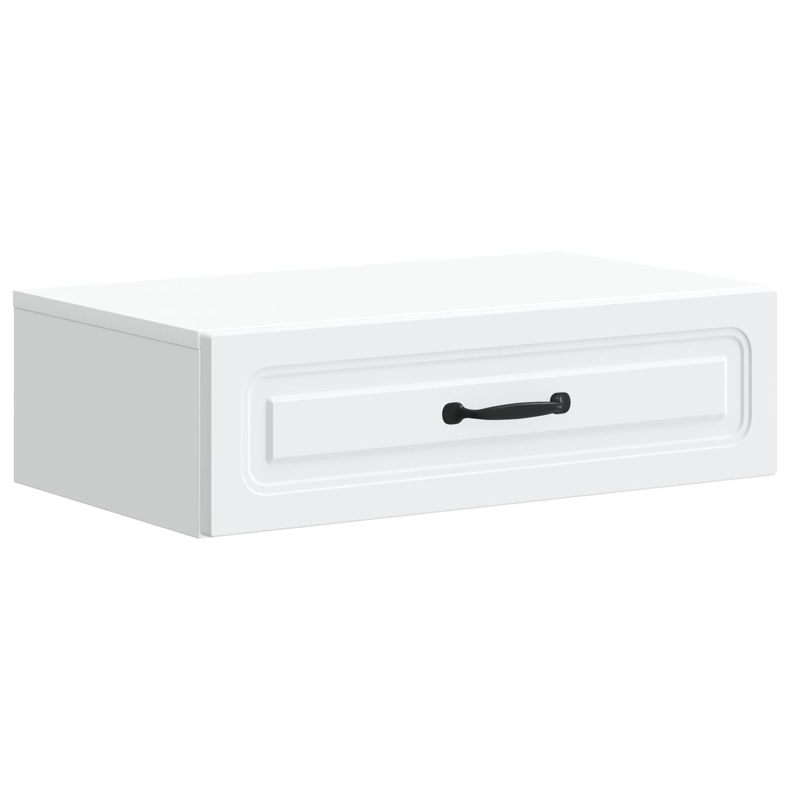 Tavolino da parete bianco, comodino, 59 x 34,5 x 17 cm