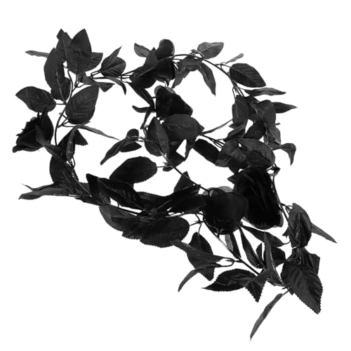 Rose noire artificielle guirlande fausse vigne décoration florale maison Halloween et mariage
