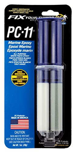 Image of PC-Products PC-11 Epoxy Adhesive Paste, Two-Part Marine Grade, 1oz Applicator Syringe, Off White 10112