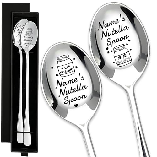 2 stück nutella löffel, nutella geschenkelöffel, dessertlöffel, Silber Gravur Löffel, personalisiertes geschenk, Geeignet Für Jubiläume,...