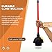Get Bats Out Heavy Duty Toilet Plunger for Bathroom - Commercial & Industrial Plunger with High-Grade Suction Cup - Drain, Sink & Toilet Clog Remover - Flange Plunger with Red Handle