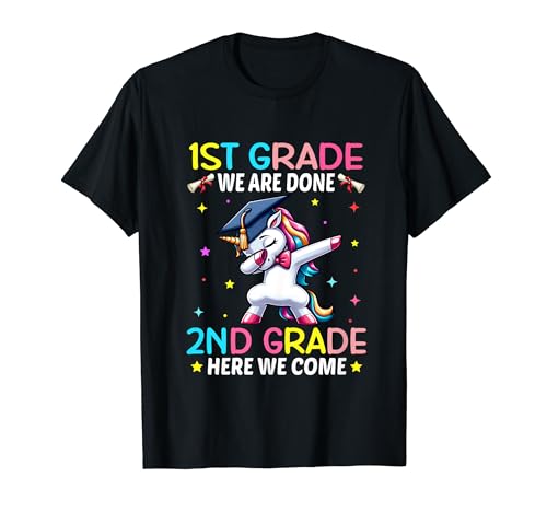 Girls 1st Grade Graduation Unicorn Outfit Hello 2nd Grade T-Shirt