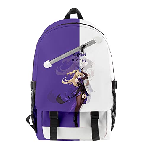 WXXTGI Mochila,Genshin Impact Fischl Bolsa Bookbag Anime Escolar Cartoon Estudiantes Game Figura Cosplay Animado NiñAs