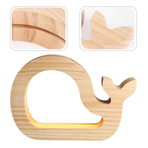 Lámpara de mesa recargable en forma de ballena beige miniatura 7
