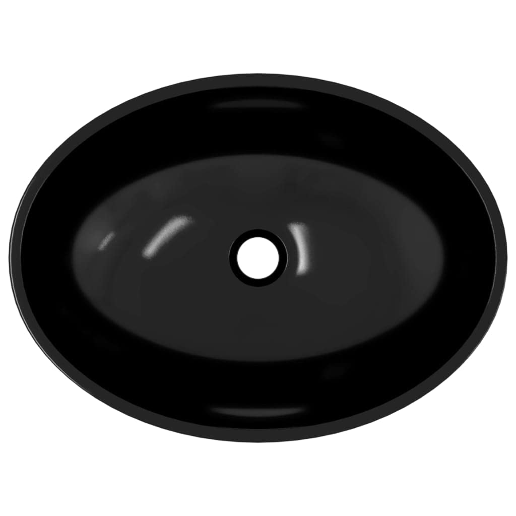 INLIFE Lavabo de cristal 50 x 37 x 14 cm, negro, 6,76 kg, 345249