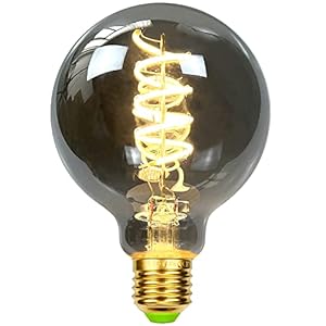 TIANFAN Led-lampen Vintage gloeilamp 4W Dimbaar rookglas 2700K Warm wit Edison Schroef E27 Basis 220 / 240V Decoratieve lampen G80