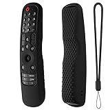 Soft Silicone Case for LG MR21GA / MR21GC Smart TV Remote Control Protective Cover Shockproof Drop-Proof Shell with Lanyard - (Color: Black)