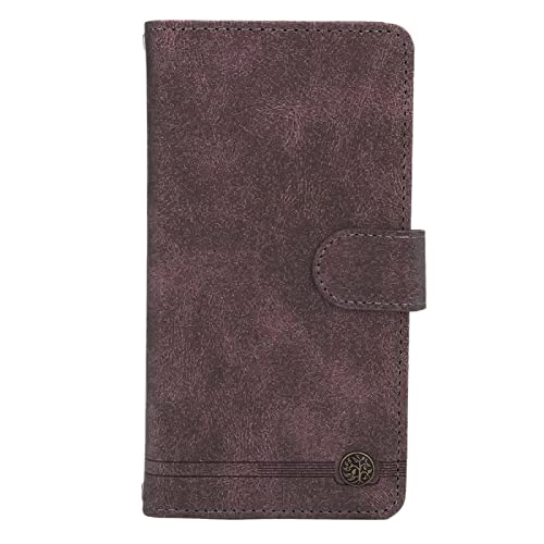 Yoidesu Flip Case für Z Fold 3, Integrierte Brieftasche mit Magnetschnalle, PU-Leder-Reißverschluss-Displayschutzfolie mit Kartenfächern für Z Fold 3(Braun) Cover