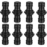 GAYSHI 8 Stück Doppel Stecker Schlauchverbinder 1/2 Zoll, Hochfeste Schwarz Gartenschlauch Kupplung aus Kunststoff, Wasserdichte Kupplungen zum Verbinden & Reparieren von Schläuchen