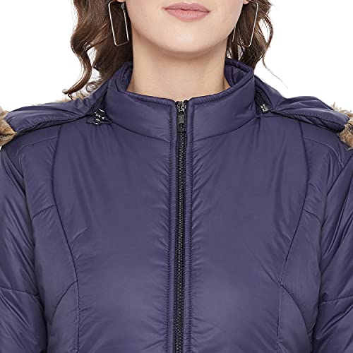 Image of VERO AMORE Women's Black winter wear full sleeve solid parka Jacket-2072A