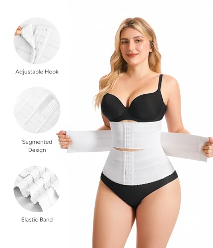 KUMAYES Korsett Damen Waist Trainer Corset Shapewear Damen Bauchweg Stark Formend Body Shaper Segmentierter Taillenformer Hohe Elastizität Shaping Unterbrust Korsett Bauchweg Corsage (Weiß, M)