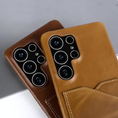 Étui en cuir vintage avec fente pour carte pour Galaxy S24 noir protection clapet - 5