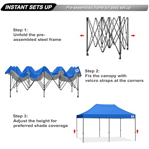Image of ABCCANOPY Patio Pop Up Canopy Tent 10x20 Commercial-Series(Blue)