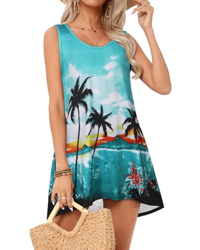 Image of elescat Womens Swimsuit Cover Up Summer Sleeveless T Shirt Beach Dress Tank Bikini Coverups 2026