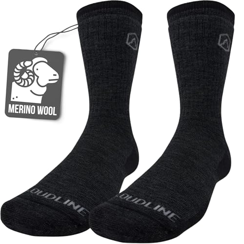Image of CloudLine Merino Wool Hiking Socks for Men and Women- Ultralight, Thin, Anti-Blister, Moisture Wicking Socks, USA Made 1 Pair