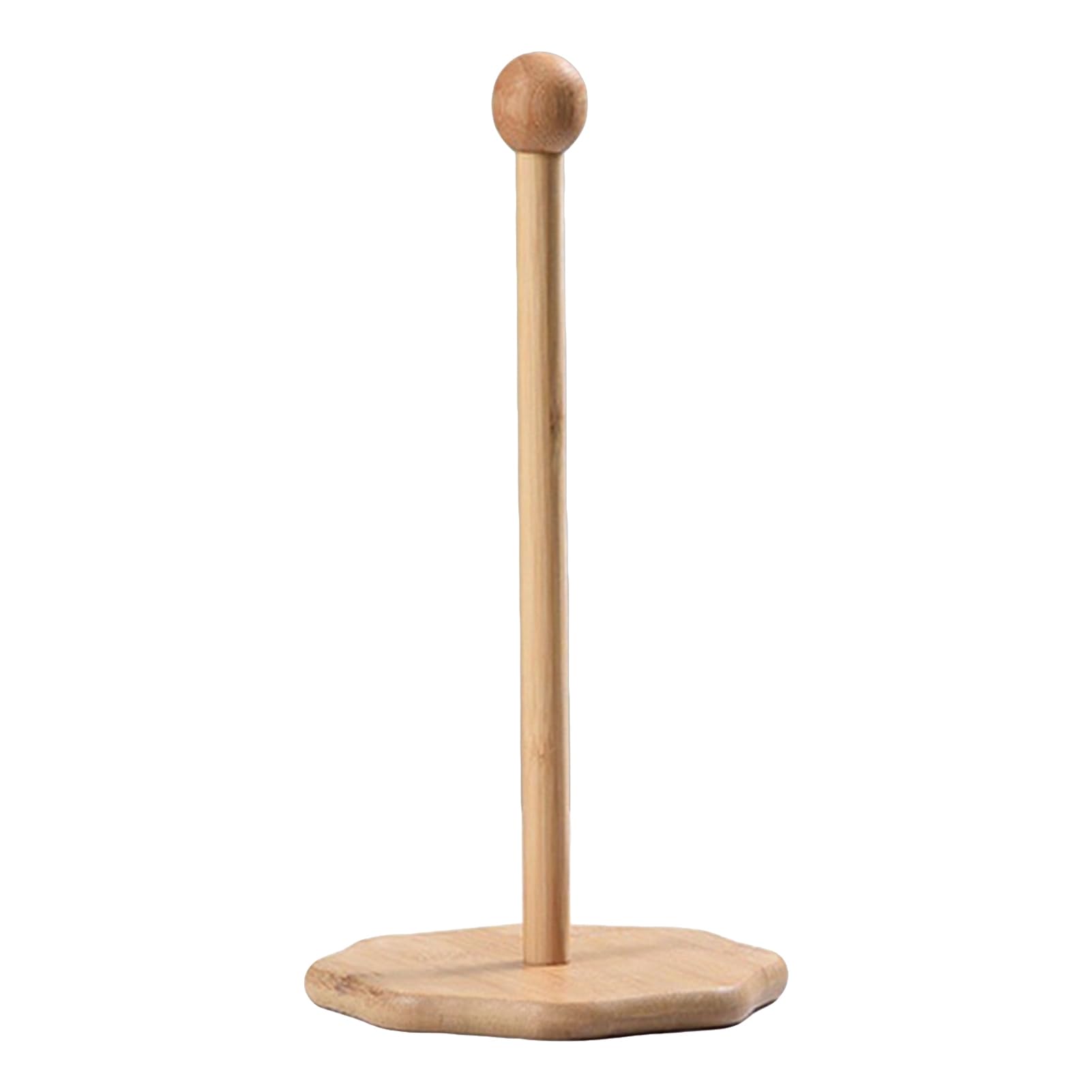 Glifora Bamboo Paper Towel Holder - Rustic Standing Paper Towel Organiser, Roll Dispenser for Kitchen Countertop, Bathroom and Dining Table