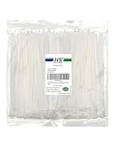 HS White Nylon Cable Ties 12 Inch Zip Ties (1000 Pack) 50 LBS Clear Zip Ties 12 Inch Plastic Ties St