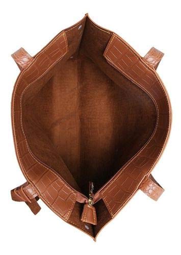 Kit Bolsa Sacola Feminina Grande + Necesser Lindas Dia Dia Willibags (Caramelo)