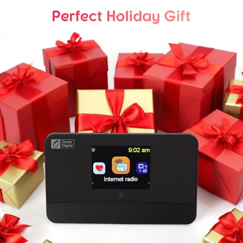 Image of Ocean Digital WR-03M Internet Radio Receiver (No Built-in Speaker) with Bluetooth, FM, Wi-Fi, LAN, Optical & Line Out, UPnP /DLNA Streaming, Alarm Clock, Podcasts HiFi Component for Home Audio System