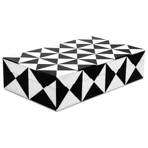 Handicrafts Home Black & White Triangle Storage Box Cover